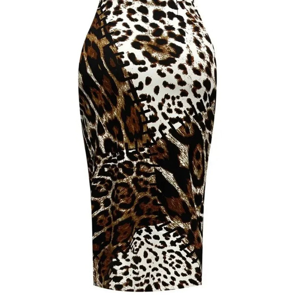 Leopard Pattern Skinny Skirt (Color: Multi Leopard Patterns) - Picture 3 of 5